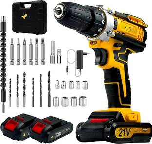 NTH XLNT 21v Cordless Drill Machine Kit, With 2X21v Batteries And Drill Bits, Fast Charger, 2 Speed, F...