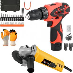 RanPra 12VOLT CORDLESS DRILL AND 110MM ANGLE GRINDER MACHINE Cordless Drill