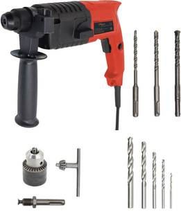 Hillgrove HG01M4 20mm Hammer Impact Drill Machine Forward/Reverse Rotaion with Gloves,3Pcs SDS Plus,Dr...