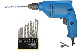 Qualigen 400W reversible drill machine with speed control and Left Right Rotation Viking 13pc HSS 1 ma...