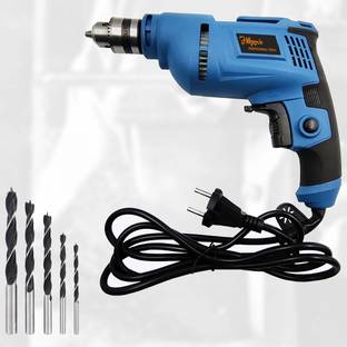 Hillgrove 100% Copper Metal HGCM1090M2 700W Drill Machine with 5Pcs Drill Bits for Making Holes in Metal/Wood/Concrete with Reverse Rotation and Variable Speed HF0162 Pistol Grip Drill