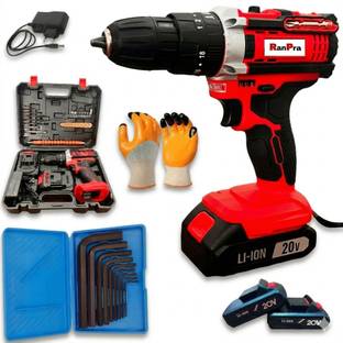 RanPra MAX-POWER 21VOLT REVERSIBLE DRILL/DRIVER + 9-PIECE PRECISION ALLEN KEY SET | Cordless Drill