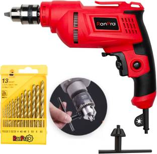 RanPra 10mm Powerful Drill Machine for Wall, Metal, Wood Drilling…With 13pcs Drill Bit Pistol Grip Drill