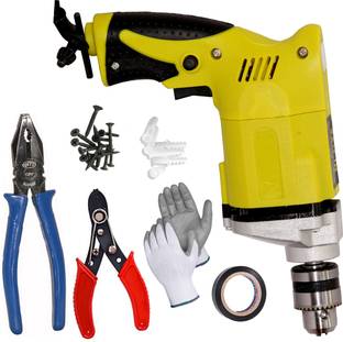 Digital Craft 10MM Electric Drill Machine 300W,8"Inch Combination Plier,Wire Stripper for Home Improve...