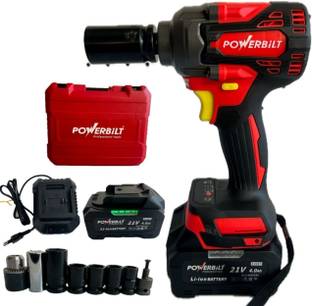 PowerBilt CORDLESS BRUSHLESS IMPACT WRENCH 21V LI-ION BATTERY 550NM MAX TORQUE & CHARGER PBT-550WR Cor...