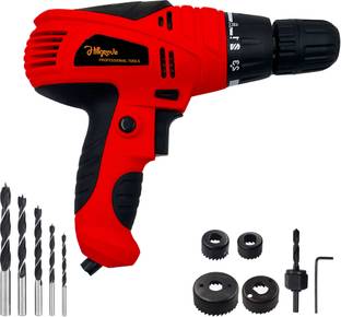 Hillgrove HGCM1187M2 400W Power Drill Machine with 5Pcs Wood Bits and 6Pcs Hole Saw Drill Bits for Mak...