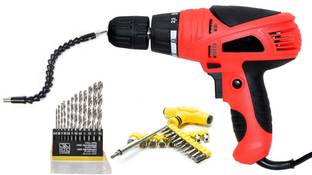 ISC 10mm Key Less Chuck Yiking Electric Screw Driver Cum Drill Machine With Multi functional Flexible ...