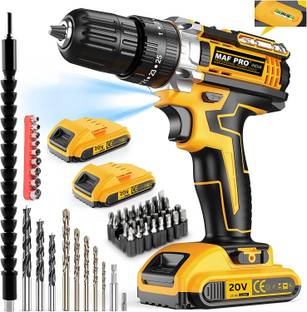 Maf Pro 20V Cordless Drill Brushless Copper Motor, Wall Drilling, With 2 Battery 20V Cordless Drill