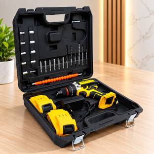 FERVIK 21V Cordless Drill Machine | 10mm Keyless Metal Chuck | 2-Speed Power Tool F2 drill machine 11 ...