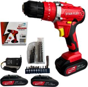M-TREX SF-HD-21V STAR-FLEX CORDLESS IMPACT DRILL KIT SET WITH 2 SPEED MODES & 17 TOOL KIT Cordless Dri...
