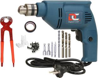 Digital Craft Electric Reversible Drill Machine 10MM,8 Pincer Plier,PVC Tape Gypsum Screw Plug Pistol ...