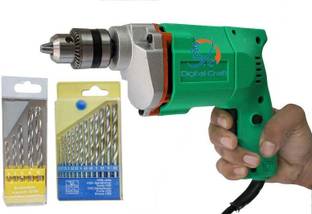 Digital Craft 10MM POWERFUL DRILL MACHINE WITH 18 PCS DRILL BIT SET Pistol Grip Drill