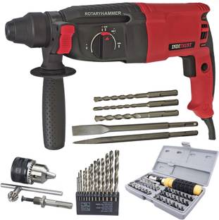 Qualigen 6 MONTHS WARRANTY 100% Copper Winding 26MM Rotary Hammer Drill Machine 900W Combo Offer Pistol Grip Drill
