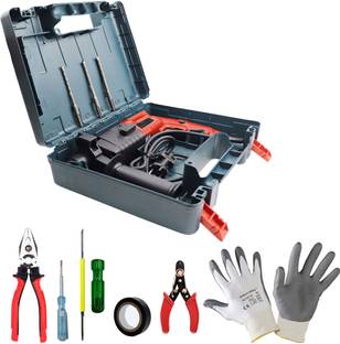 Hillgrove MCGH0M6 20mm Hammer Impact Drill Machine Forward/Reverse Rotaion with 5Pcs Hand Tool Kit,3Pc...
