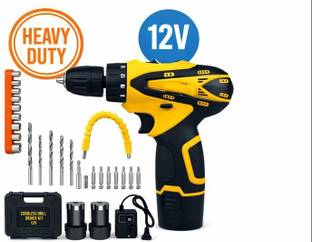 Hamid Heavy Duty Cordless Drill Machine Kit CORDLESS DRILL KIT x2-12V Battery Operated Kit Cordless Dr...
