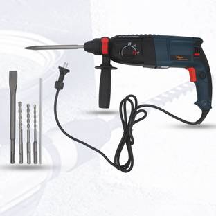 Hillgrove HGHD26DG6 All Purpose 26mm Hammer Machine Forward/Reverse Rotation with 5 Bits for Making Ho...