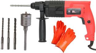 Digital Craft MATRIX MTX-RH20 POWERFUL 20MM ROTARY HAMMER MACHINE WITH A CARRY CASE + 3 PCS HAMMER DRILL BITS COMBO OFFER Pistol Grip Drill
