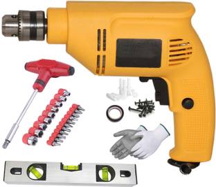 Digital Craft 100% Copper Winding Electric Reversible 10mm 550W Drill Machine,T-Bar Socket Set,12" Spi...