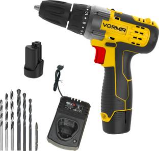 iBELL VORMIR VR CD12-46 Cordless Drill Driver, 2 Batteries, 12V,0-400/0-1450 RPM,25Nm, 2 x 1500mAh Li-Ion Batteries, Fast Charger, 1 Hour Charging, Compact Design Cordless Drill