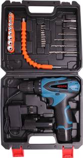AEGON ACS-12V 10mm 12V Variable Speed Cordless Screwdriver Double Battery with 30 pcs Cordless Drill