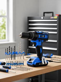 XTOOLS 21V Cordless Power Drill Machine Kit with Bits, Charger & Tool Accessories 21V CORDLESS DRILL W...