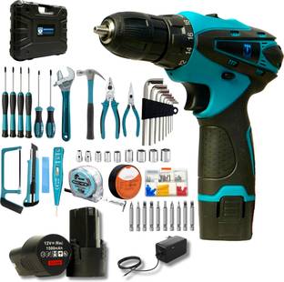 thor 12V Cordless Drill Kit – 45Nm, 18+1 Torque Settings 2×1500mAh Batteries & Fast Charger,35 Accesso...