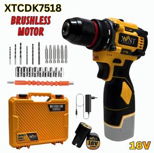 Hakimi XLNT PRO SERIES Brushless Motor 18V Cordless Drill Machine Metal Chuck 50 N.M Torque 2 Speed Mo...