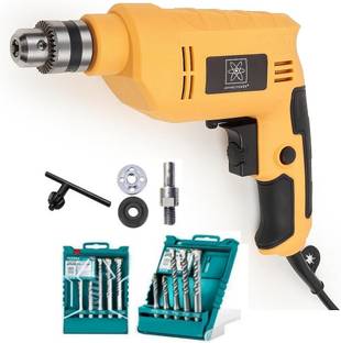 Mamodiaz Divine DED-10RF10mm 500 With Mansory Bit reversible drill machine with Left Right Rotation & 13pc hss drill Bit Pistol Grip Drill