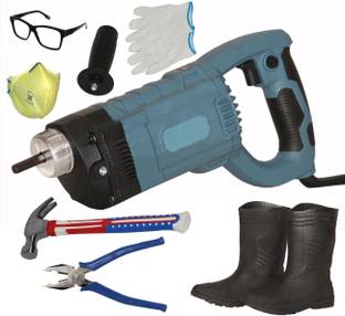 Digital Craft Handheld Concrete Vibrator Electric Vibrating Tool Without (SHAFT ROD) Vibrator Machine 2000W,Claw Hammer 250Gms,8"Inch Combination Plier Pistol Grip Drill