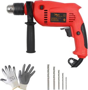 Hillgrove HGCM1078M1 700W Power Drill Machine with Gloves, 5Pcs Masonry Drill Bits for Making Holes in...