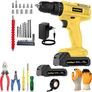 RanPra 21 VOLT CORDLESS DRILL WITH 2 BATTERY | 1CHARGER | SOME TOOL ACESSORIES Cordless Drill