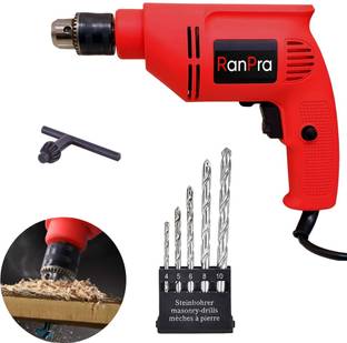 RanPra 100% COPPER ARMETURE REVERSE AND FORWARD DIRECTION 10 MM DRILL MACHINE RH-367 WITH 5 PCS BIT HE...
