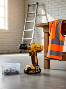 INGCO 12V Cordless Drill Machine, 15+1, 20Nm, Variable Speed, LED, with 2pcs 1.5Ah Batteries and 1 Pcs...