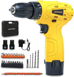 Tomahawk T7550 12V Cordless Screwdriver and Drill Set - 25pcs, Two-Speed Cordless Drill