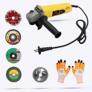 Hillgrove HGCM19M2 Angle Grinder with 5 Wheels For Metal/Wood/Tile Cutting, Grinding Power & Hand Tool Kit
