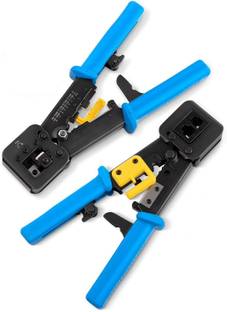 CLUSPEX Passthrough RJ11/RJ12/RJ45, CAT3/CAT5e/CAT6 Crimping Tool for Network Cable Wire Hand Tool Kit
