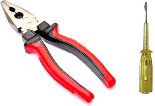 AK HANDTOOL Plier & Tester Screwdriver Combo | Cutting player | Cutting plier | Pliers Hand Tool Kit