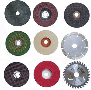 Inditrust New 9pc 4"Multi type Wheel set for Cutting wood/Brick/Metal/Grinding & Polishing Hand Tool Kit