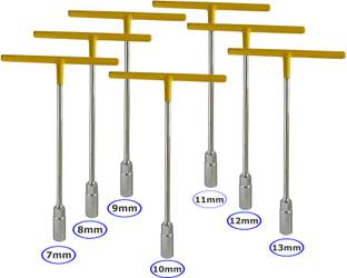 Inditrust new 7 Pcs Hex T-Socket wrench (7, 8, 9, 10, 11, 12 & 13)mm Set Hand Tool Kit