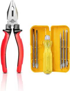 Kshivi 5 Pcs Screwdriver Set with 8 Inch Grip Combination Lineman Plier Combination Screwdriver Set