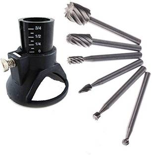 DIY Crafts Locator + Router Bits For Dremel, Drill Carving Rotary Locator Set with 6 Pieces Hand Tool Kit