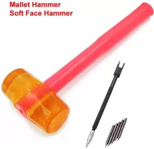 Kiesh Rubber Mallet Tile Hammer with Tile Cutter Pencil Soft Face Hammer for Tiles Hand Tool Kit