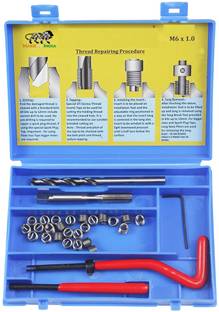 GSK Cut M6 x 1 Thread Repair Kit Stainless Steel Helicoil Insert Hand Tool Kit