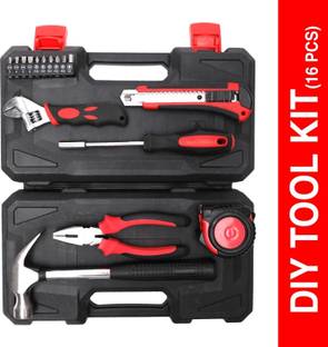 Link 16-Piece DIY Hand Tool Kit for Home, Emergency Maintenance Hand Tool Kit