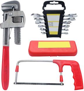 kdr Junior Hacksaw Frame, Pipe Wrench, Screwdriver Set, Spanner Set Hand Tool Kit