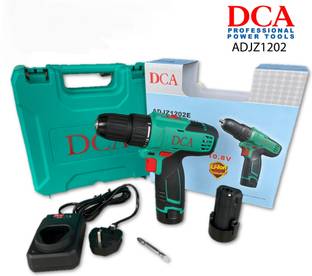 DCA MAYUR Cordless screwdriver drill 1202E 12V two max battery & 1 charger 1500 rpm Power & Hand Tool Kit