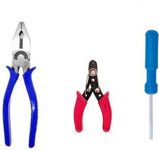 Red Champion Jonex 999 6 Inch Plier With Wire Cutter And Mini Screwdriver Power & Hand Tool Kit