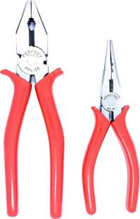 PERFECT TECH Combo 2 pcs Combination Cutting Plier 8 Inch | 6 Inch Long Nose Plier Hand Tool Kit