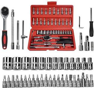 HENGLOBE 46 In 1 Pcs Tool Kit & Screwdriver And Socket Set,Hand Tool Kit Wrench Pakad Power & Hand Tool Kit