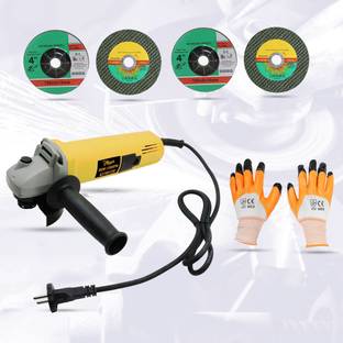 Hillgrove HGCM14M2 Angle Grinder with 2Pcs Metal Cutting,2Pcs Grinding Wheel (100mm) Power & Hand Tool Kit